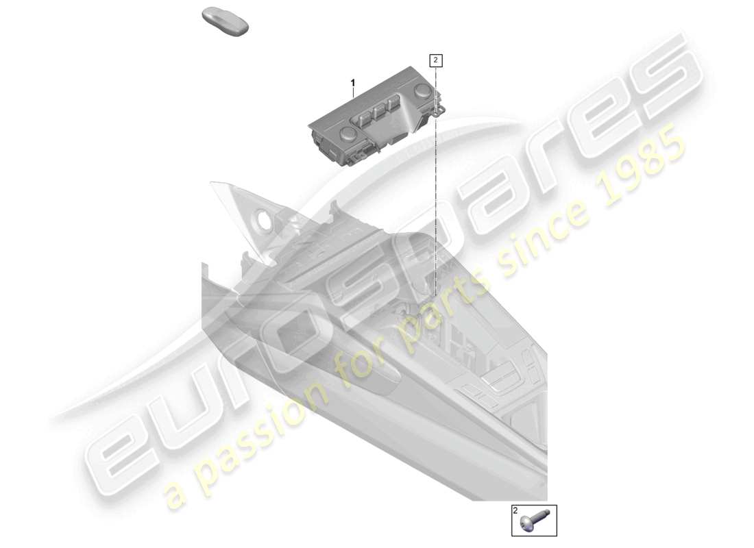porsche 2024 (992-2) display and control unit centre console part diagram