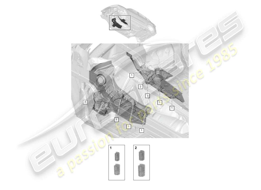 porsche 2023 (cayenne e3 pa) thread repair kit front tunnel part diagram