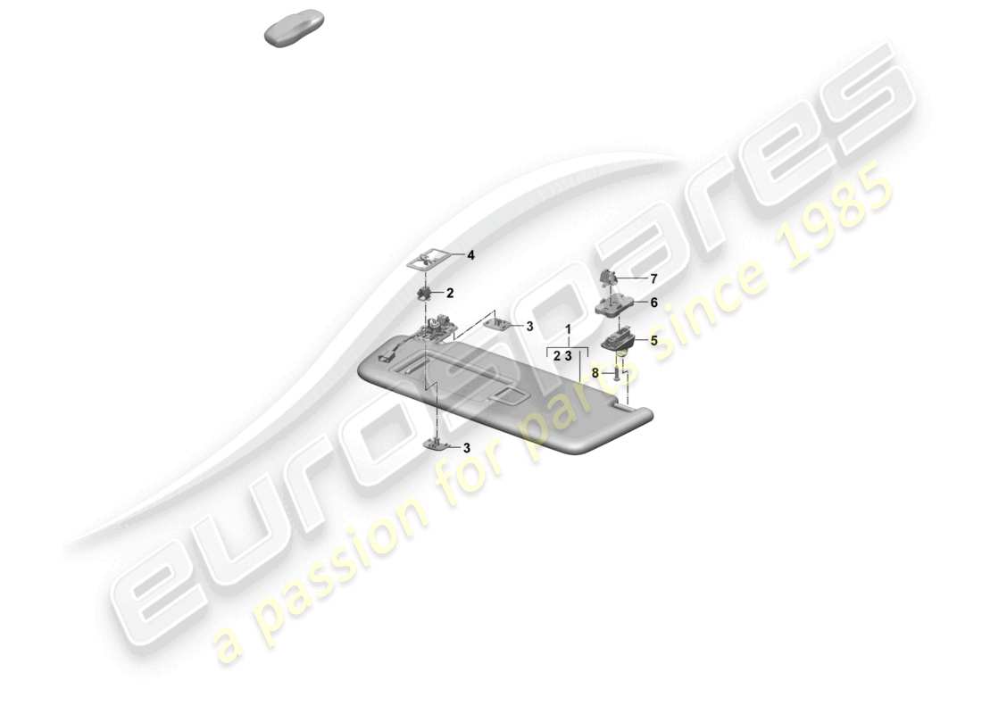 porsche 2025 (macan-e) sun vizors parts diagram