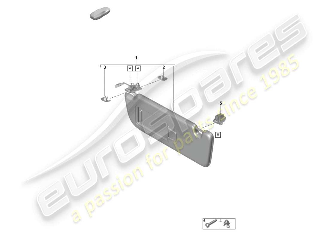 porsche 2022 (panamera 971-2) sun vizors part diagram