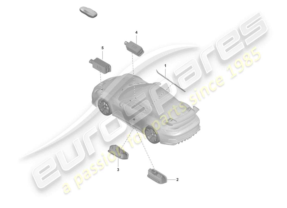 porsche 2026 (992-2 gt3/rs/st) interior light door warning light footwell light part diagram