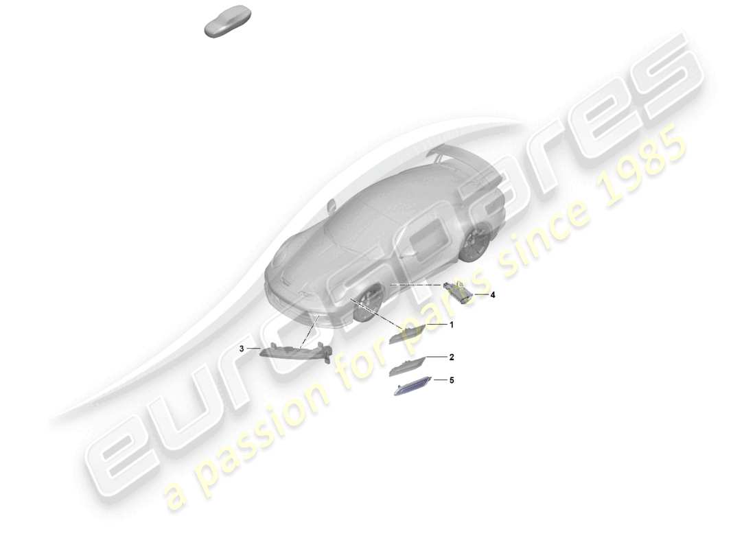 porsche 2025 (992-2 gt3/rs/st) turn signal repeater side marker light led auxiliary light part diagram