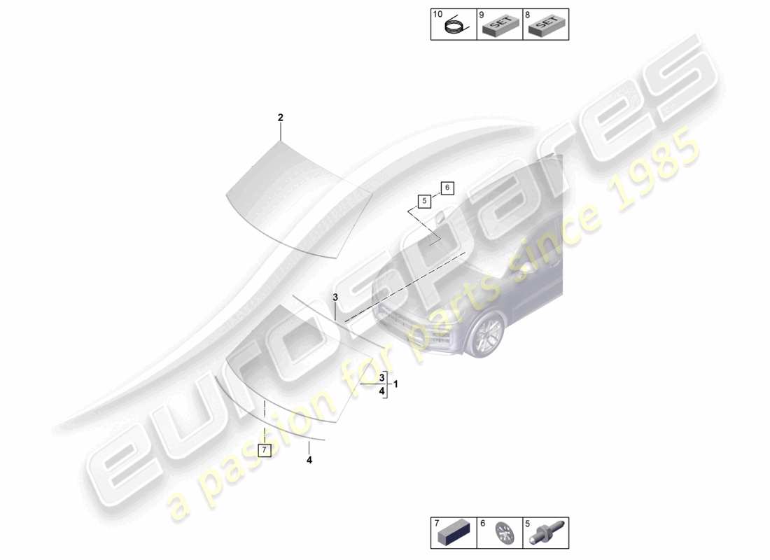 porsche 2026 (cayenne e3 pa) windscreen coupe part diagram