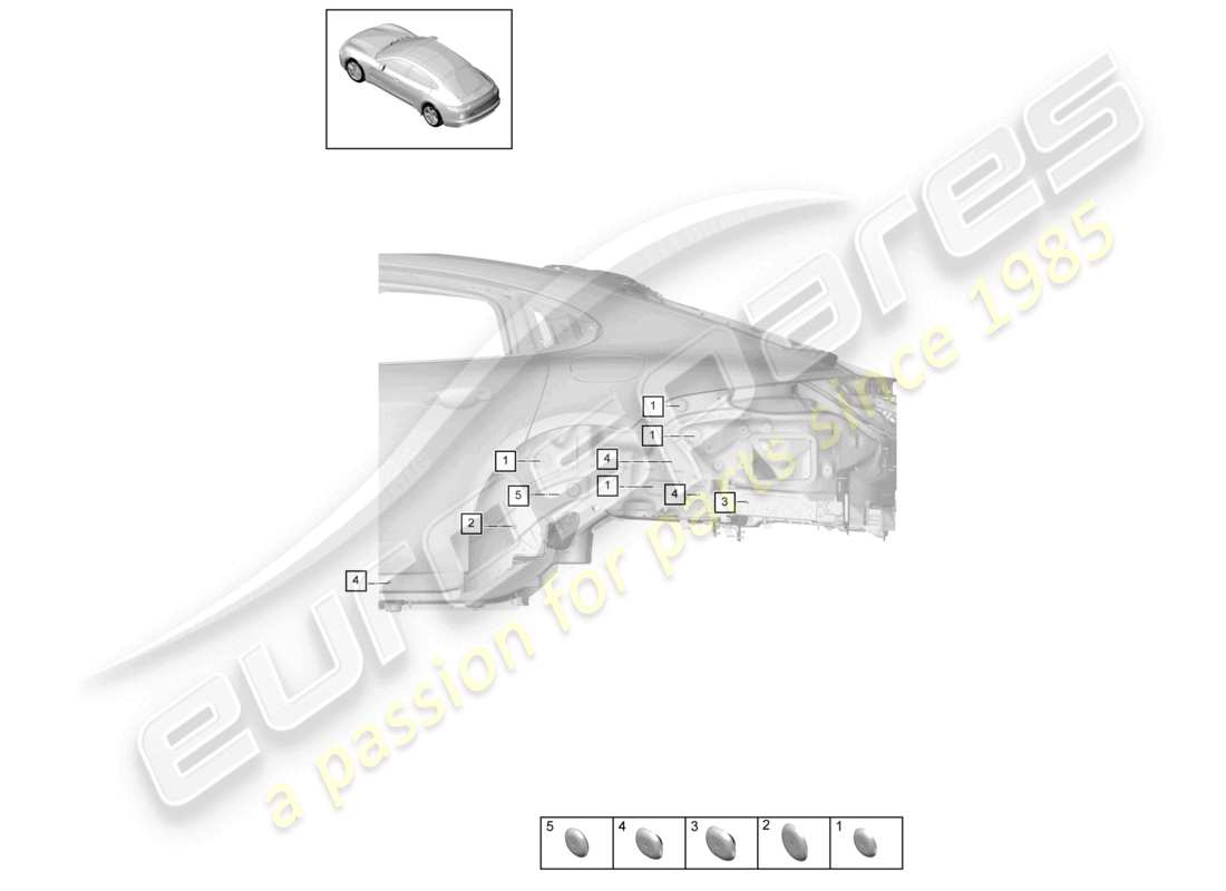 porsche 2021 (panamera 971-1) bungs front end part diagram