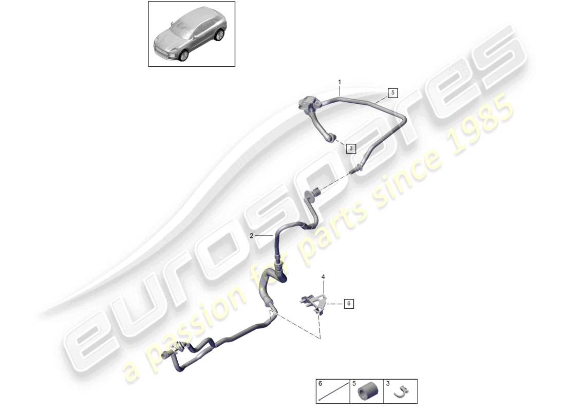 porsche 2021 (macan) vacuum line parts diagram