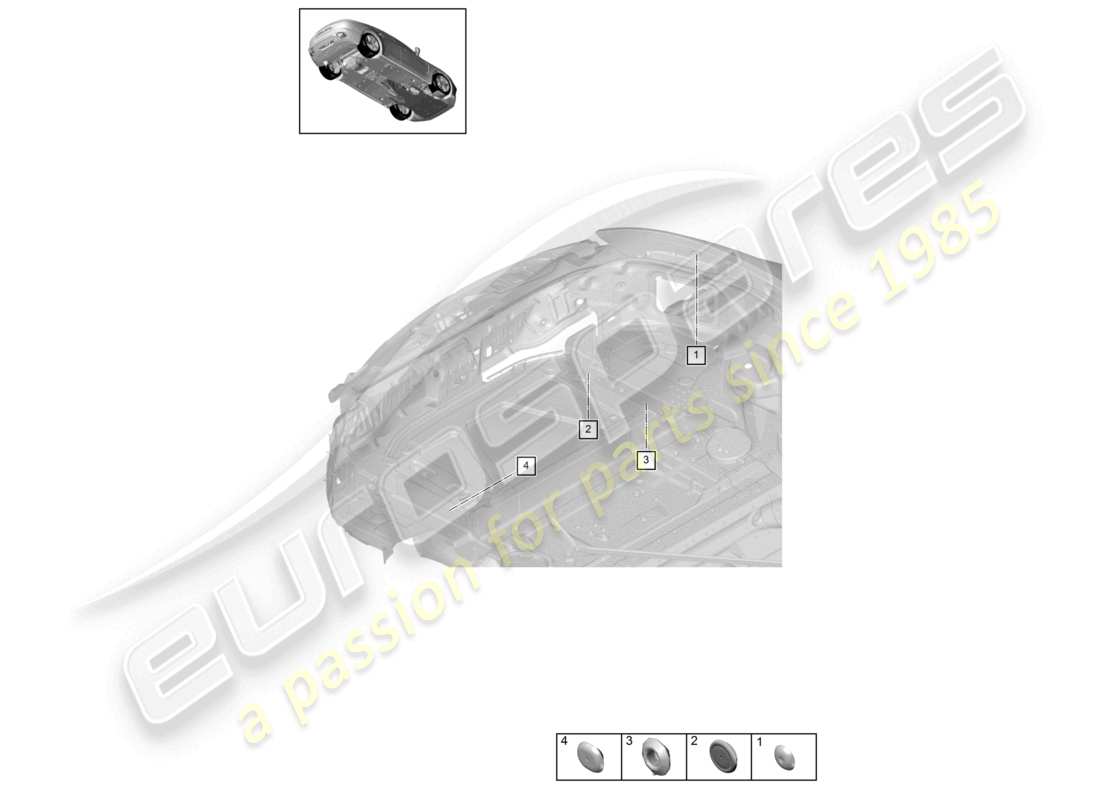 porsche 2021 (panamera 971-1) bungs upper rear end part diagram