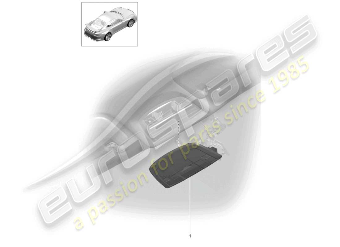 porsche 2021 (991-2 r/gt3/rs) console roof part diagram