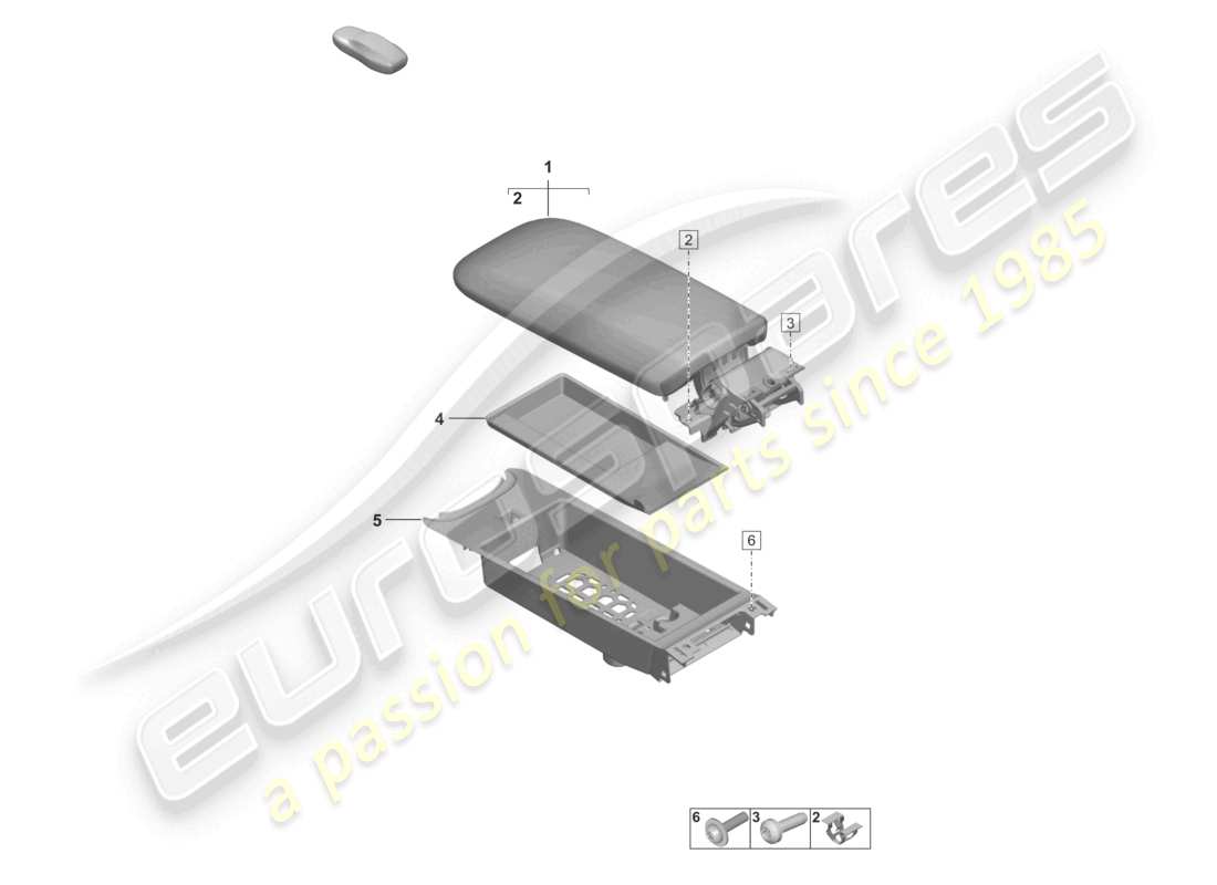 porsche 2021 (992-1 gt3/rs/st) centre console accessories part diagram