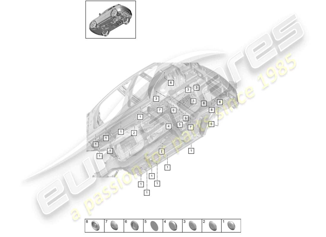 porsche 2021 (macan) bungs lower outer underbody parts diagram