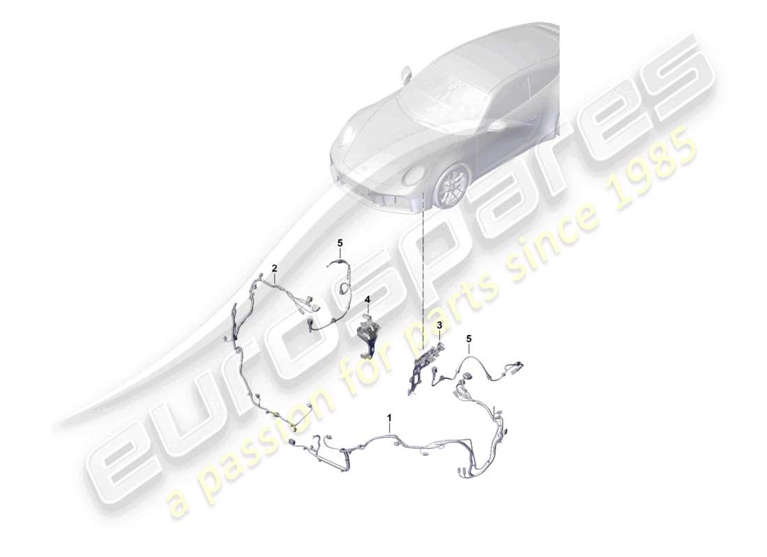 porsche 2025 (992-2) wiring set for bumper wiring set for the front end wiring harness for anti-lock brakesystem -abs- parts diagram