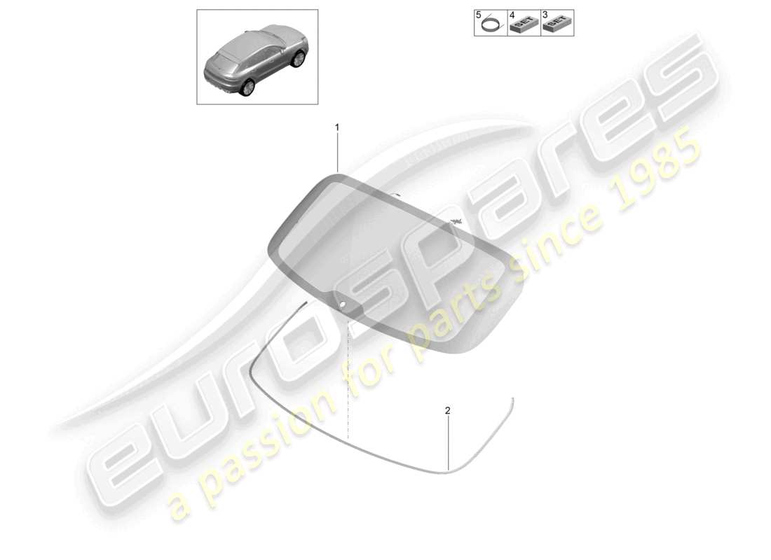 porsche 2022 (macan) rear window part diagram