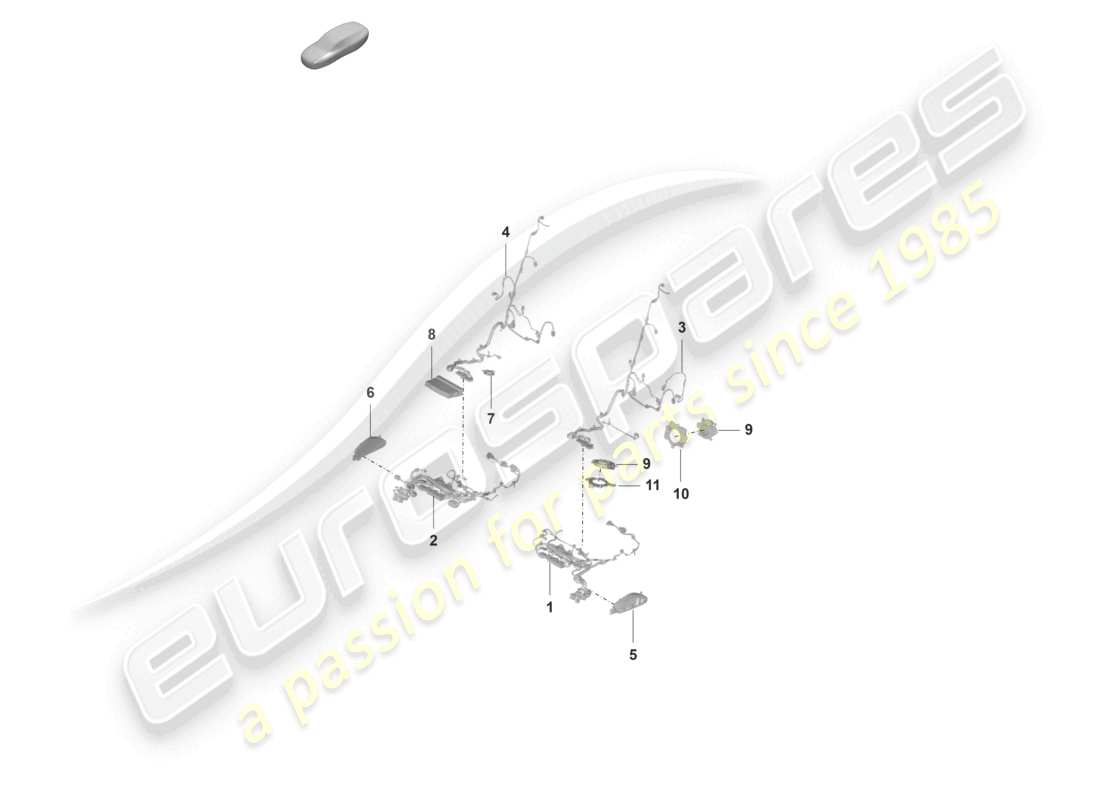 porsche 2023 (panamera 971-2) wiring looms seat backrest comfort seat part diagram