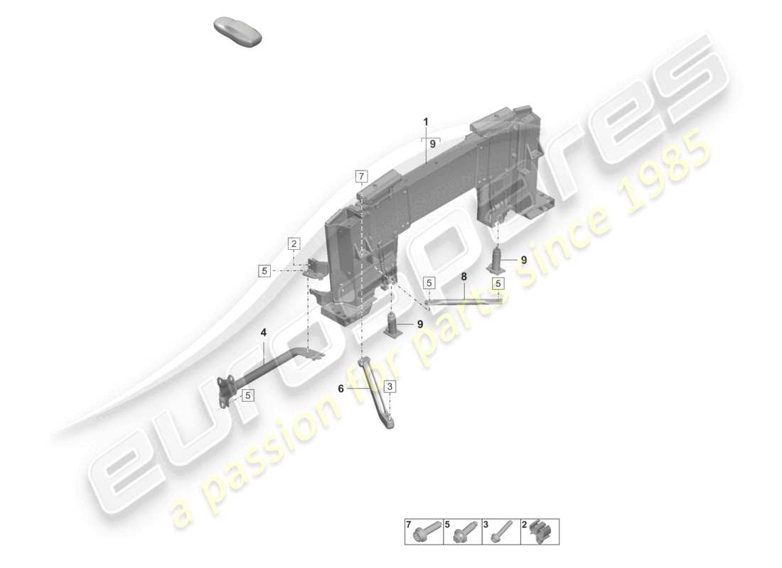 porsche 2020 (992-1 turbo / s) overroll protection roll bar part diagram
