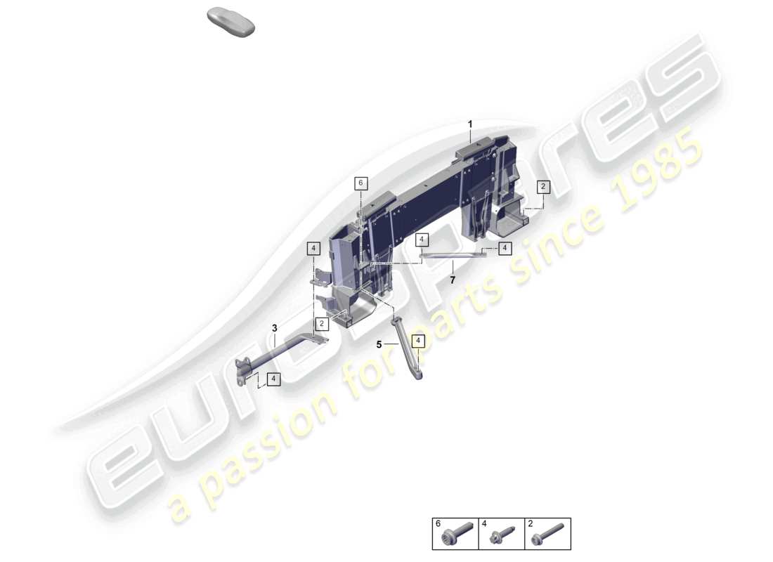 porsche 2024 (992-2) overroll protection roll bar part diagram