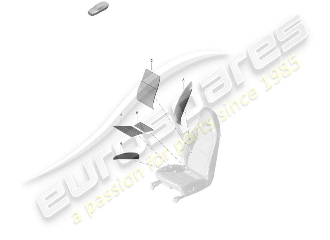 porsche 2024 (718 boxster spyder) heater element folding sports seat bucket seat part diagram