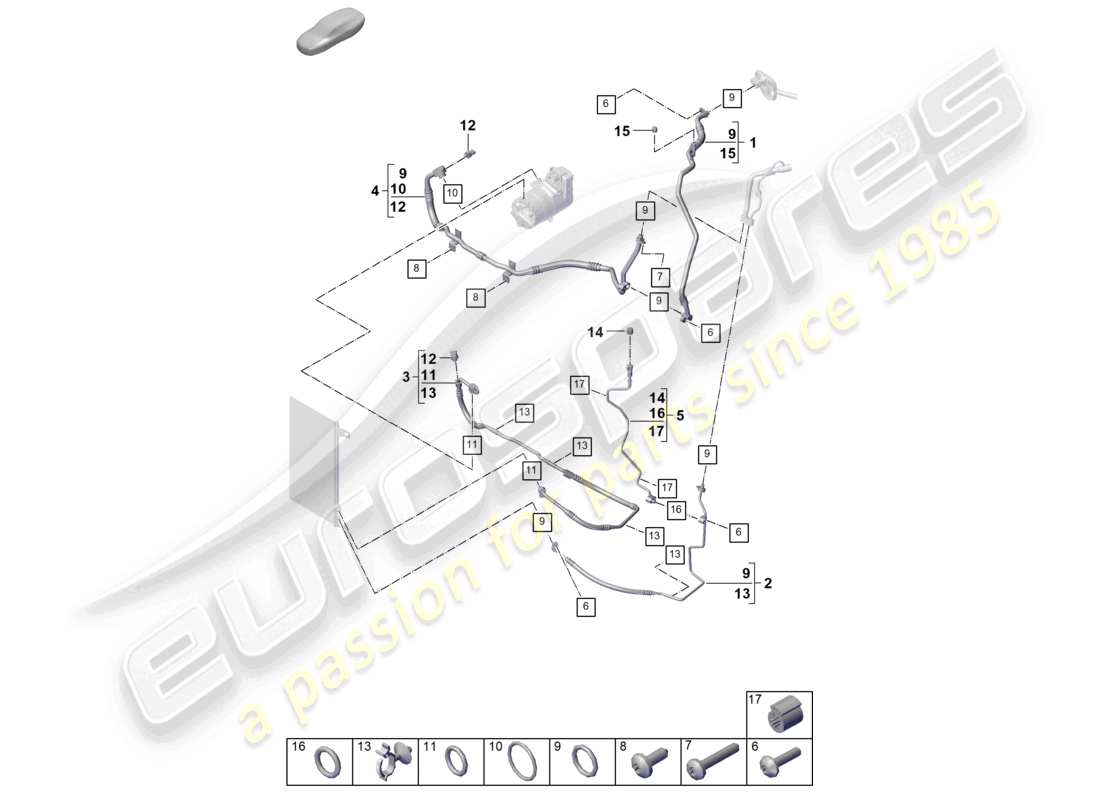 porsche 2024 (cayenne e3 pa) refrigerant circuit for vehicles with hybrid drive part diagram