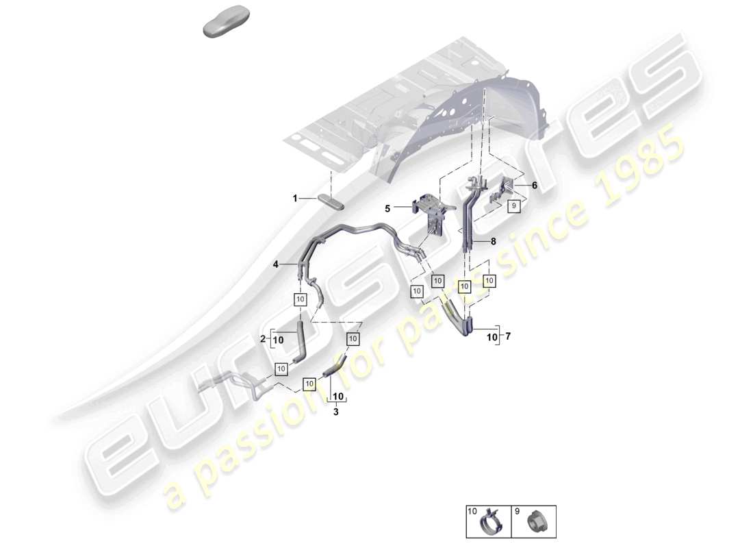 porsche 2023 (cayenne e3 pa) heater rear battery cooling system for vehicles with hybrid drive part diagram