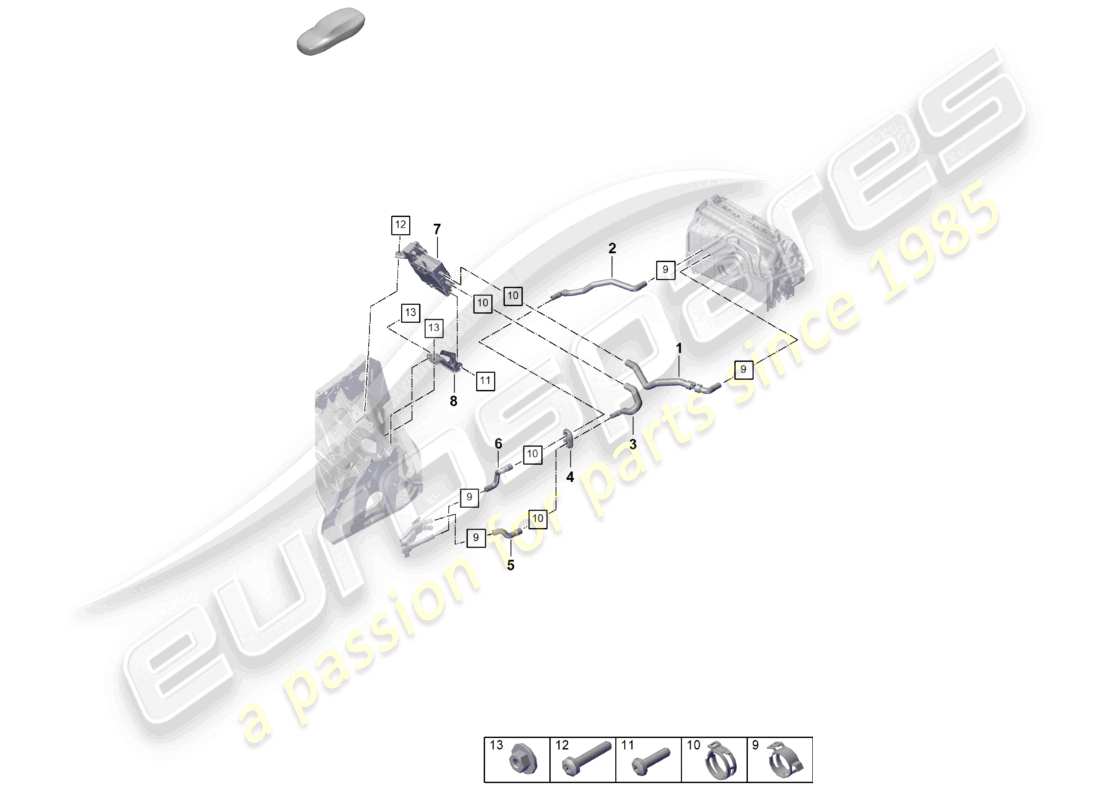 porsche 2026 (cayenne e3 pa) heater lhd high-temperature circuit high-voltage heating (ptc) for vehicles with hybrid drive part diagram