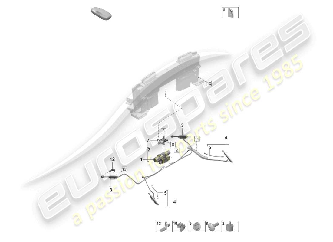 porsche 2021 (992-1 turbo / s) drive unit hydraulic system for actuating convertible roof part diagram