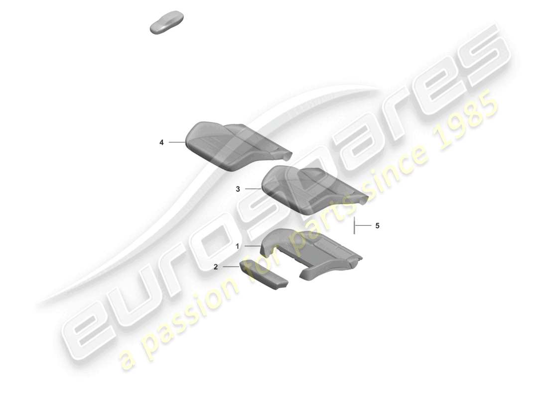 porsche 2023 (992-1 turbo / s) foam part seat cover sports seat for vehicles with electric 14-way seat adjustment part diagram
