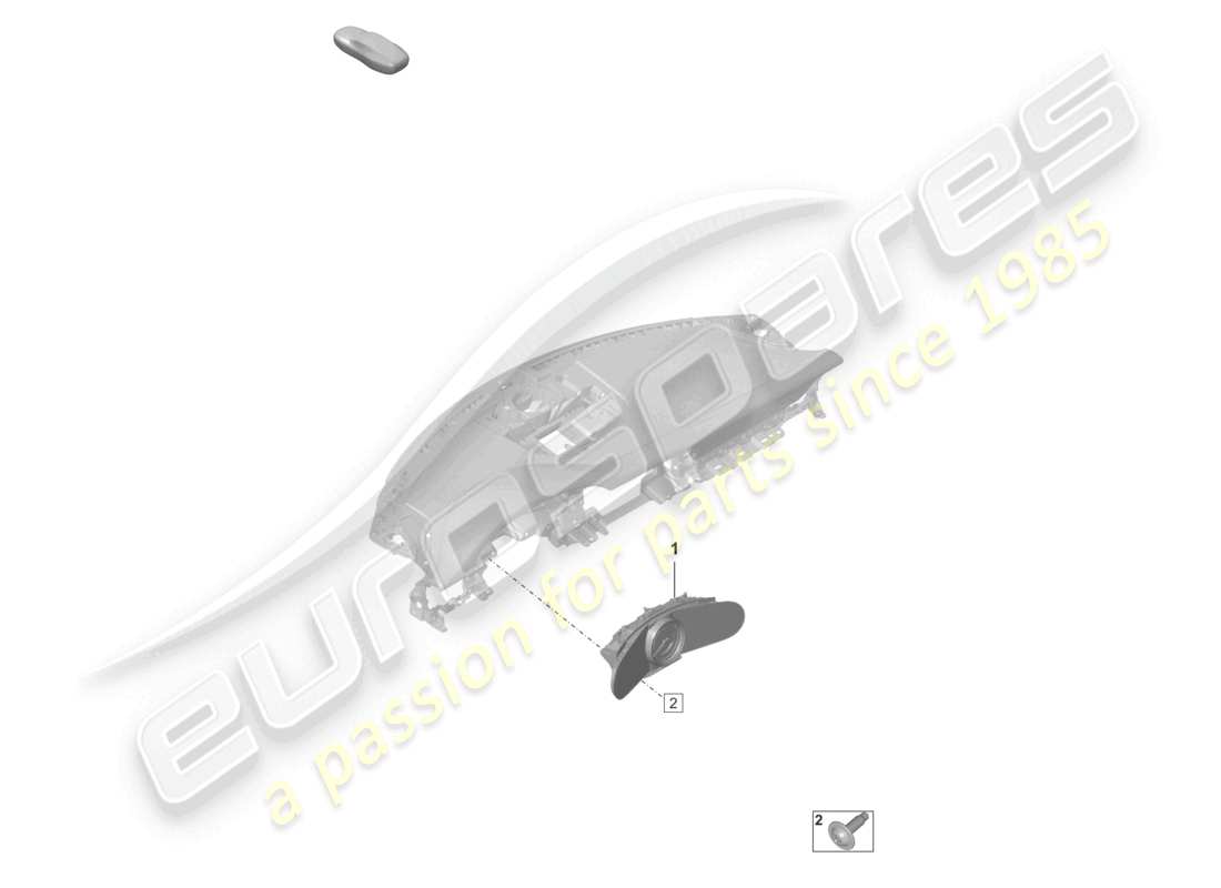 porsche 2021 (992-1 gt3/rs/st) combi-instrument mph part diagram