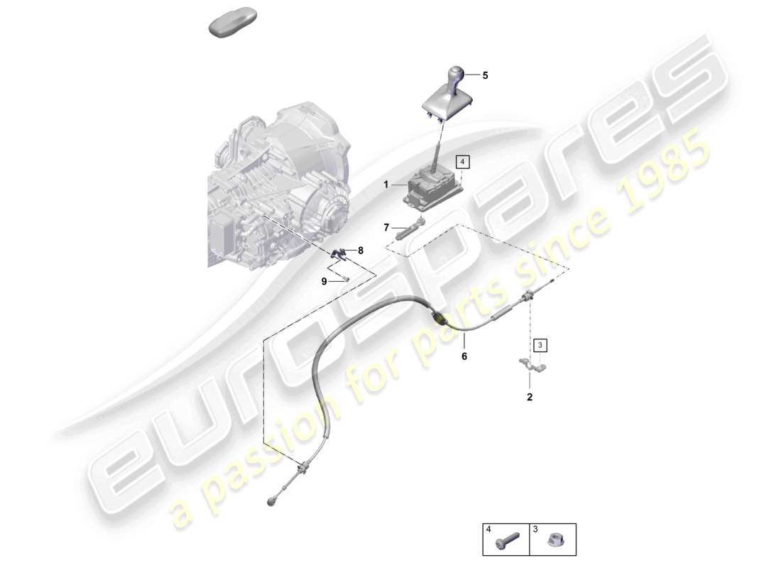 porsche 2022 (718 boxster spyder) selector lever - pdk - part diagram