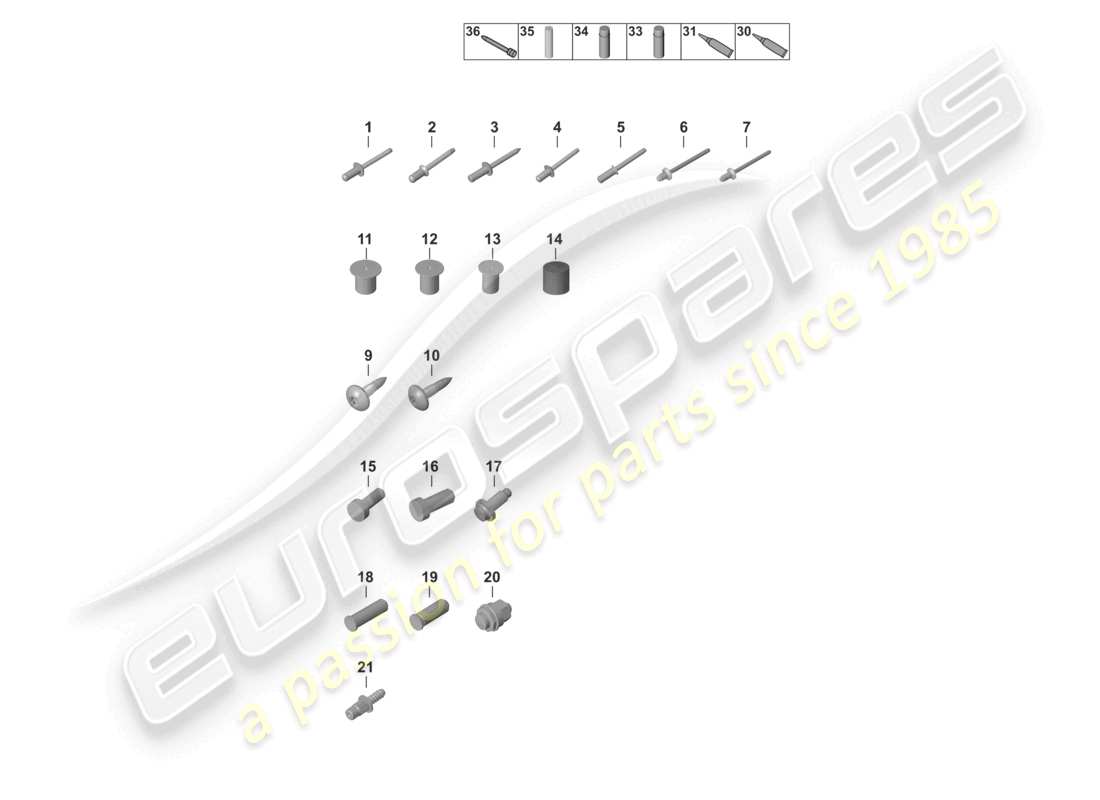 porsche 2024 (992-2) fasteners car body part diagram