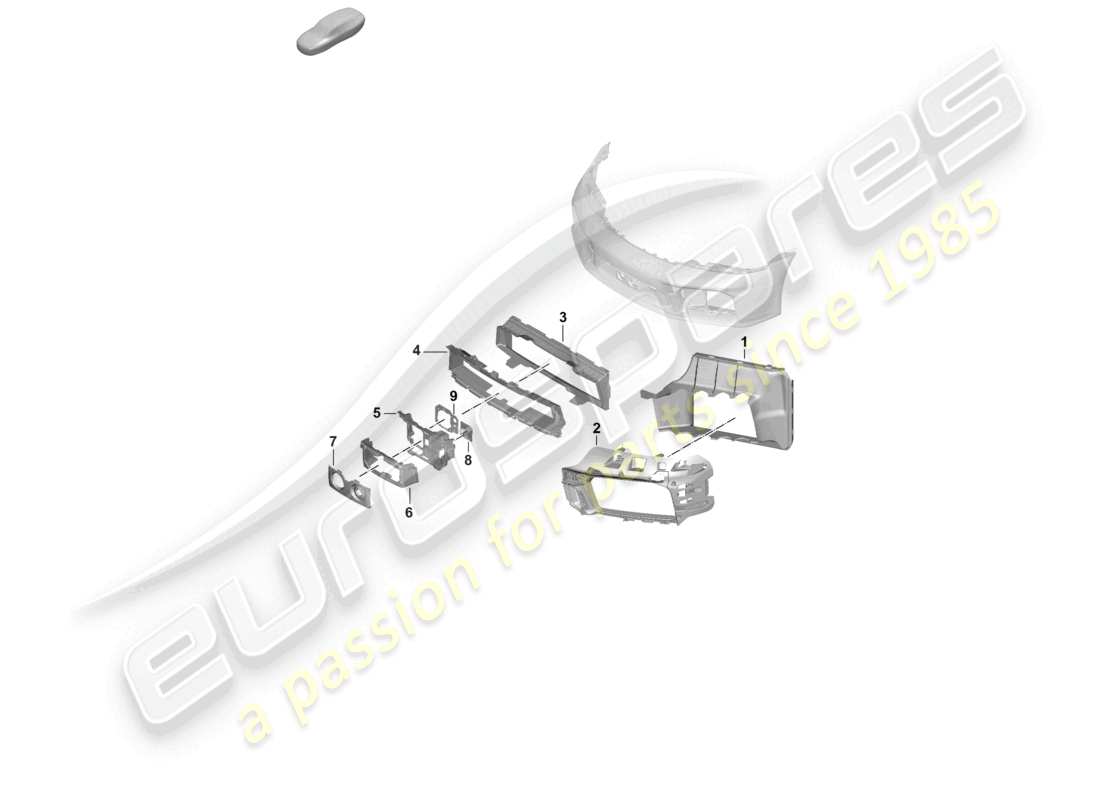 porsche 2024 (992-2) bumper front air guide and individual parts part diagram