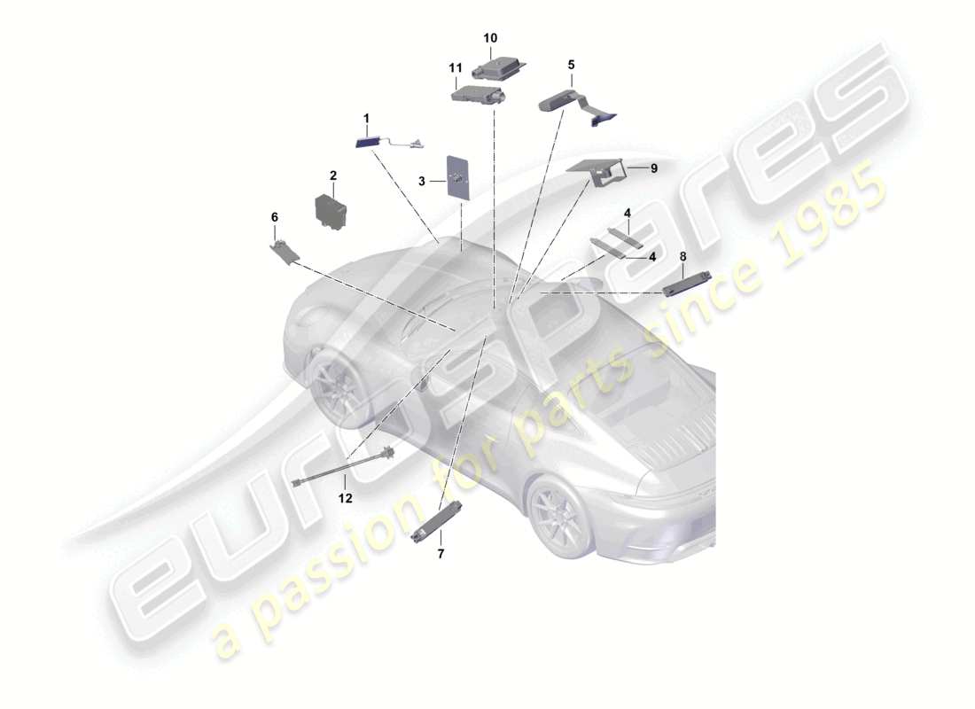 porsche 2024 (992-2) aerial front part diagram