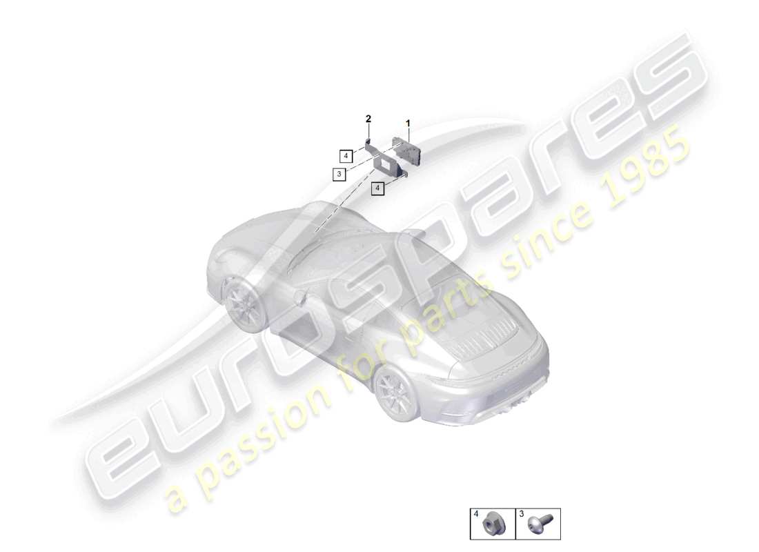 porsche 2024 (992-2) control unit for chassis door control unit part diagram
