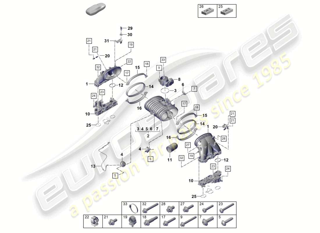 porsche 2022 (718 boxster spyder) intake air distributor throttle valve part diagram