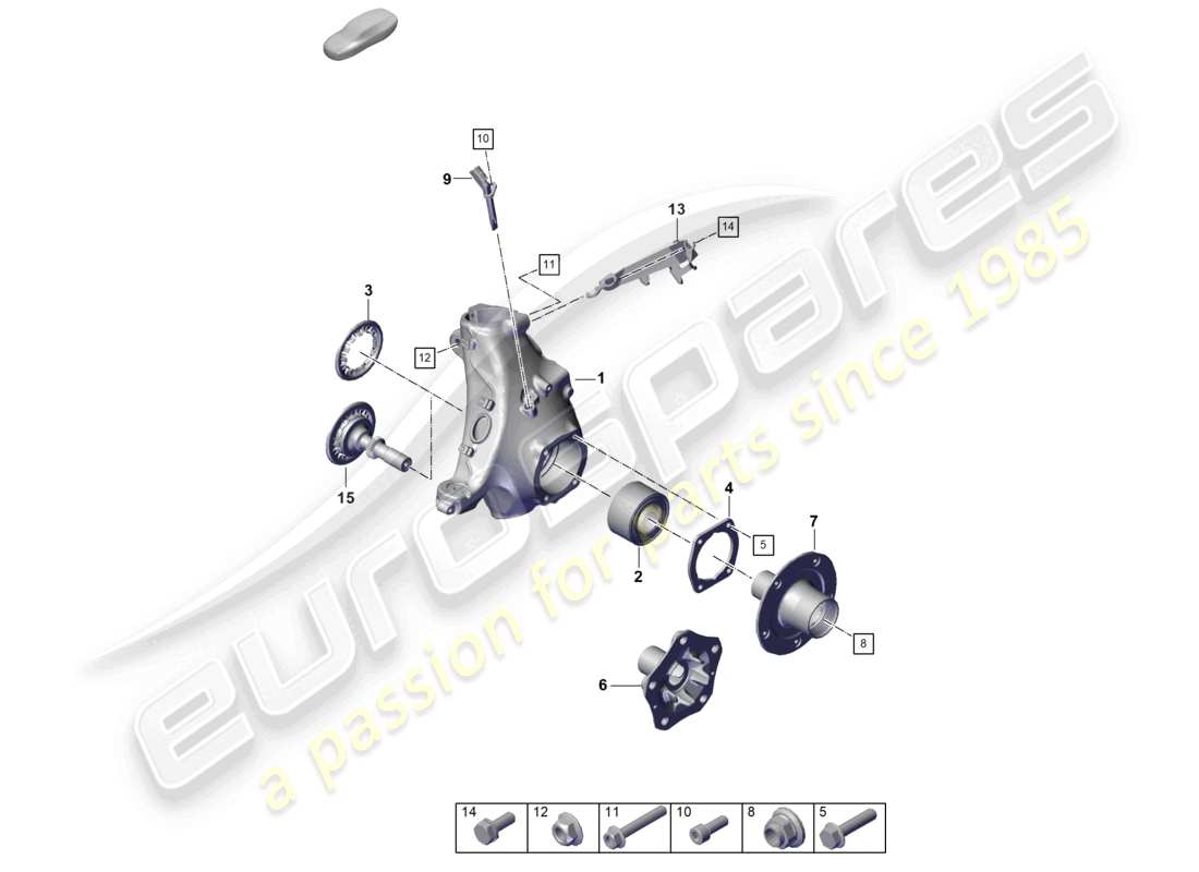 porsche 2023 (992-1 turbo / s) wheel carrier wheel hub part diagram