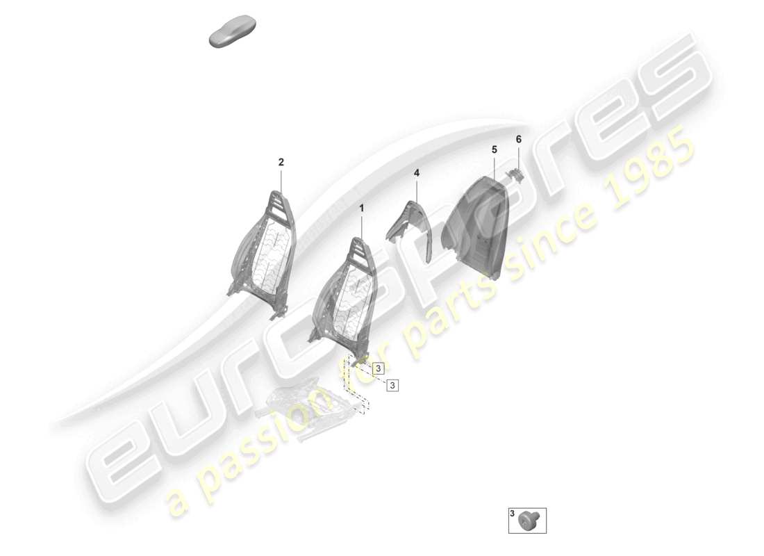 porsche 2022 (panamera 971-2) backrest frame backrest shell comfort seat sports seat part diagram