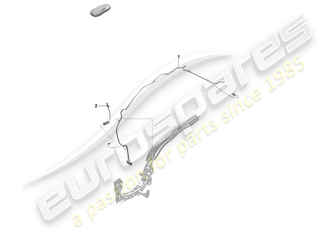 porsche 2021 (718 boxster spyder) convertible top wire set part diagram