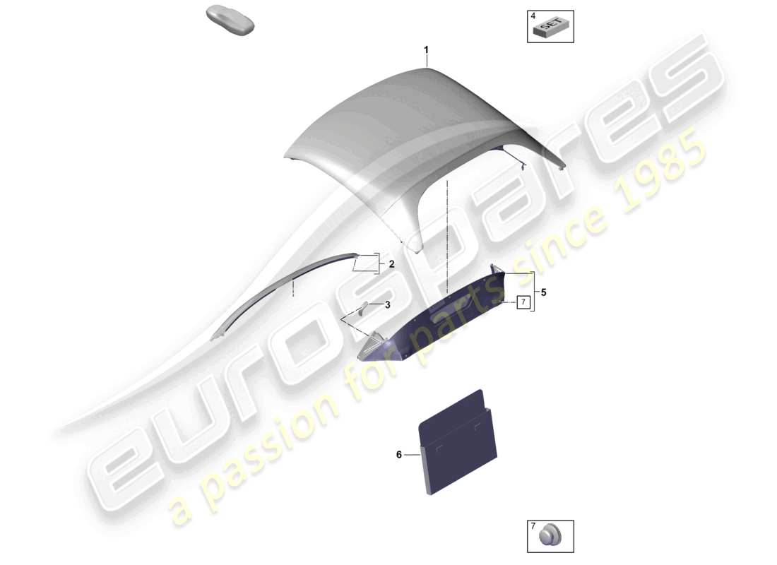 porsche 2021 (718 boxster spyder) cover - top weather bulkhead part diagram