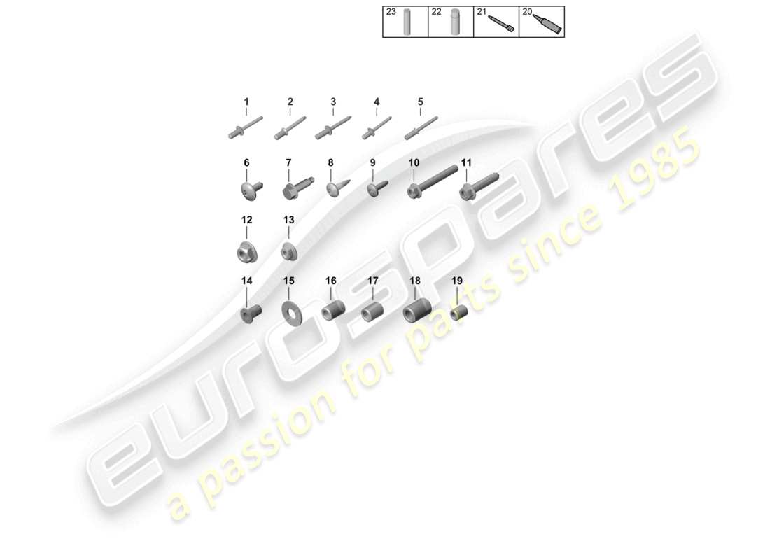porsche 2021 (718 boxster spyder) fasteners car body part diagram