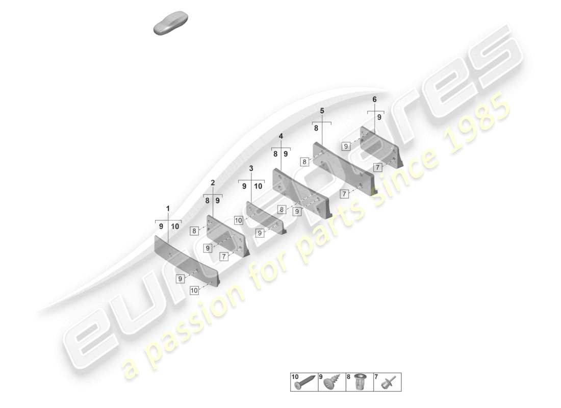 porsche 2024 (panamera 971-2) licence plate holder sport design package part diagram