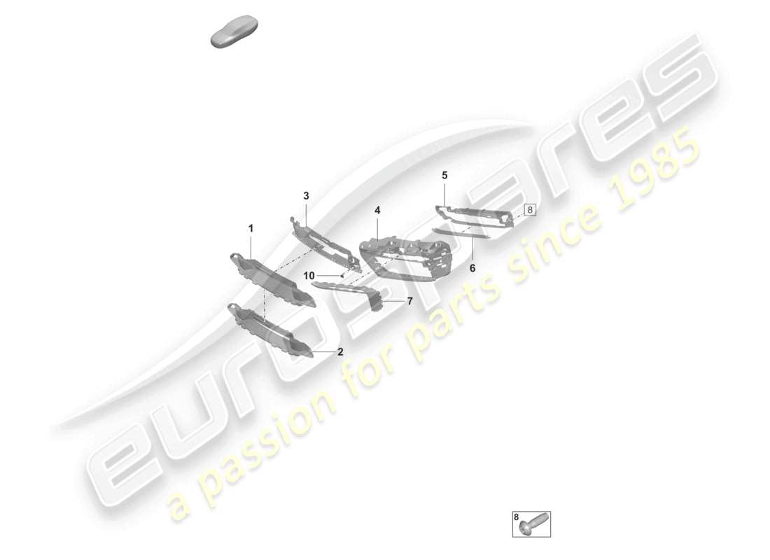 porsche 2023 (992-1) air guide front bumper sport design package part diagram