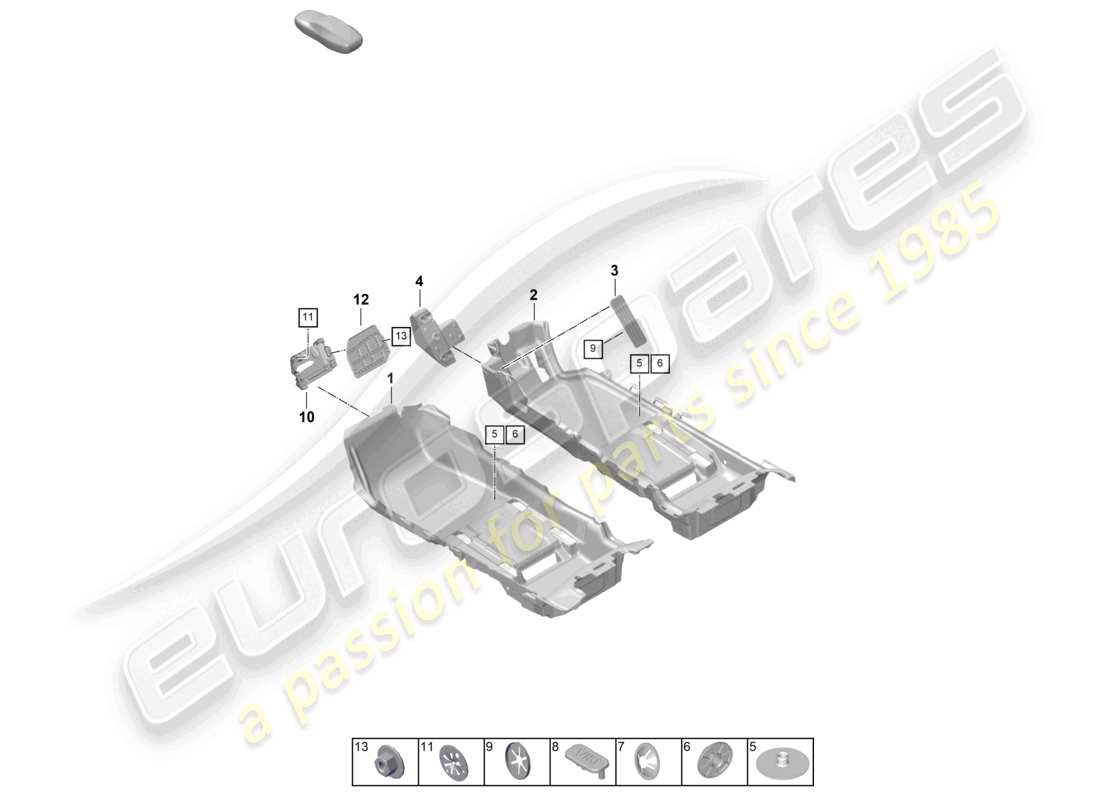 porsche 2020 (taycan 9j1-1) flooring (carpet) trims part diagram