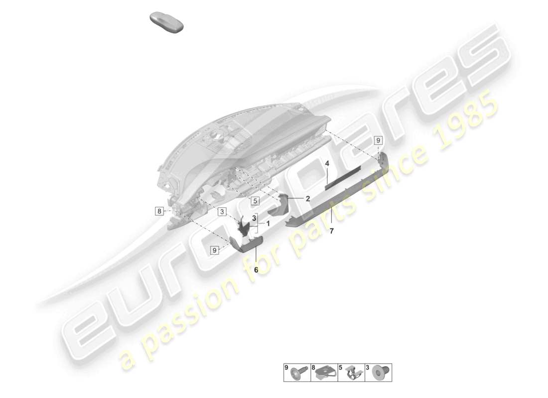 porsche 2026 (992-2 gt3/rs/st) accessories dashboard part diagram