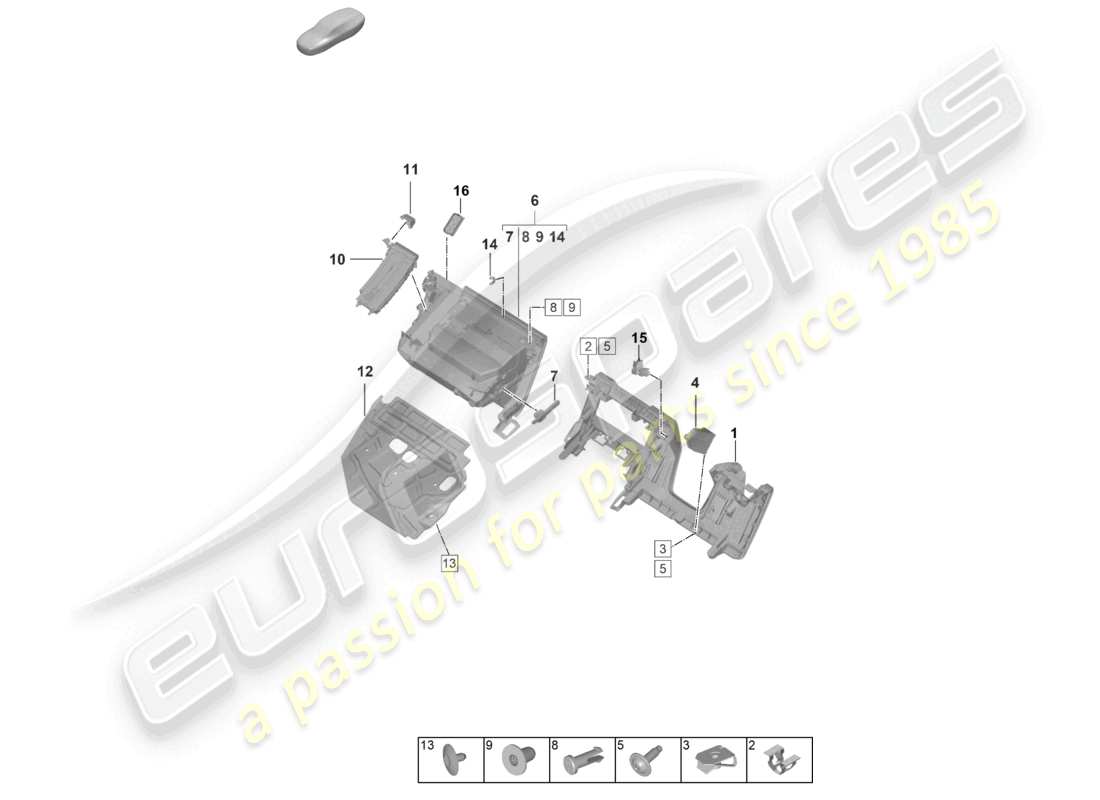 porsche 2022 (992-1 gt3/rs/st) glove box and trim (drivers side) part diagram