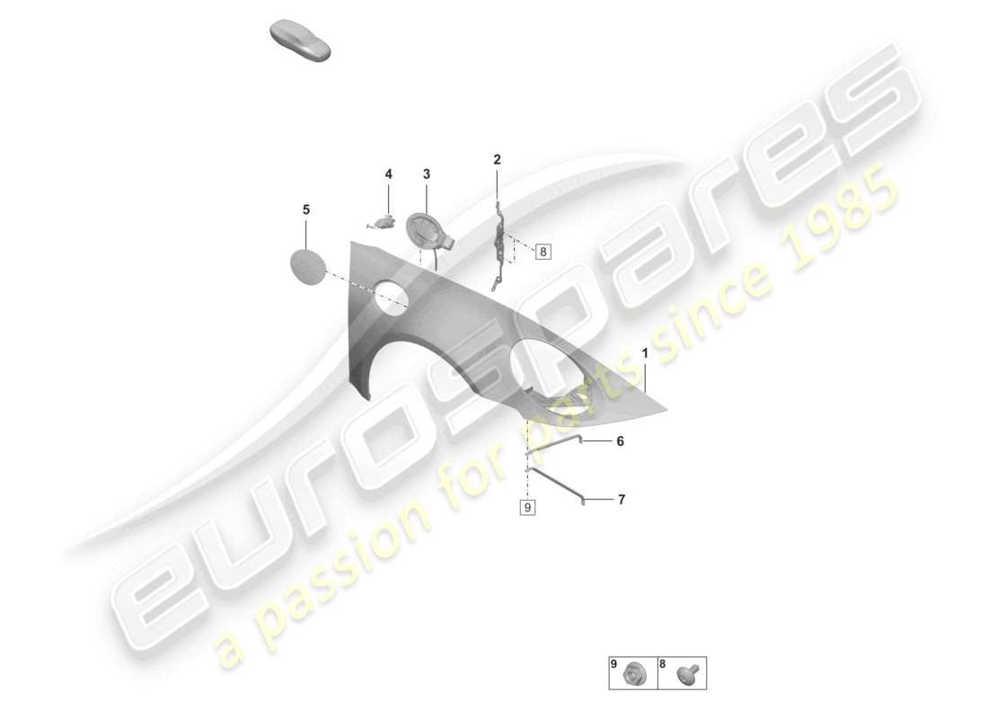 porsche 2023 (992-1 turbo / s) wing part diagram