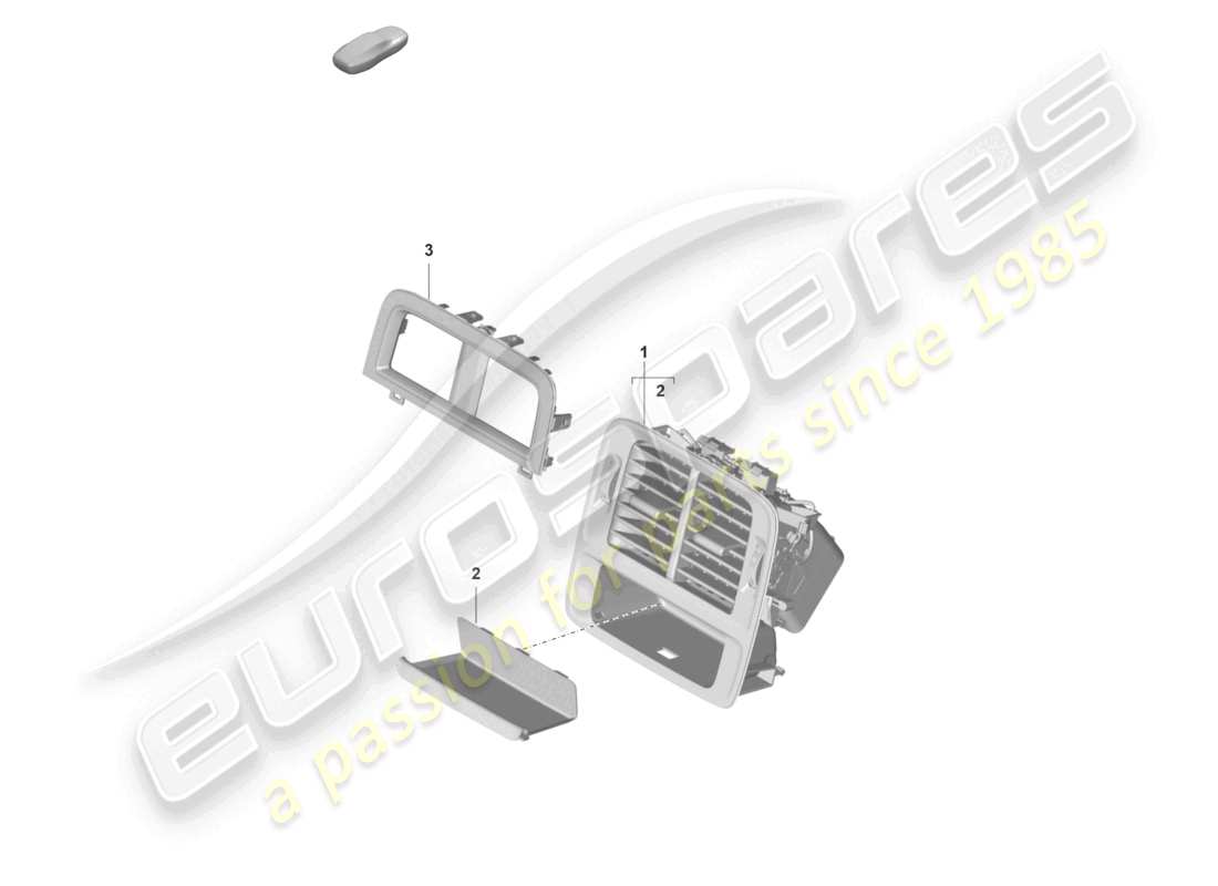 porsche 2023 (taycan 9j1-1) vent rear centre console part diagram
