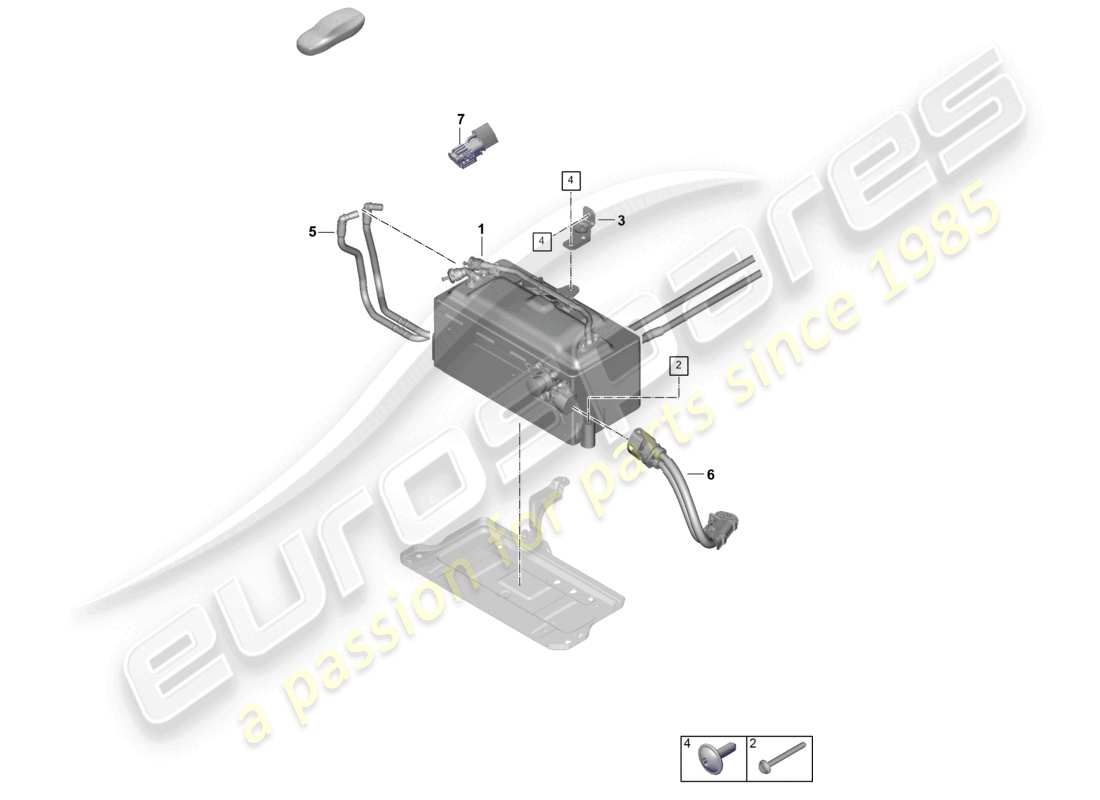porsche 2024 (992-2) hybrid battery part diagram