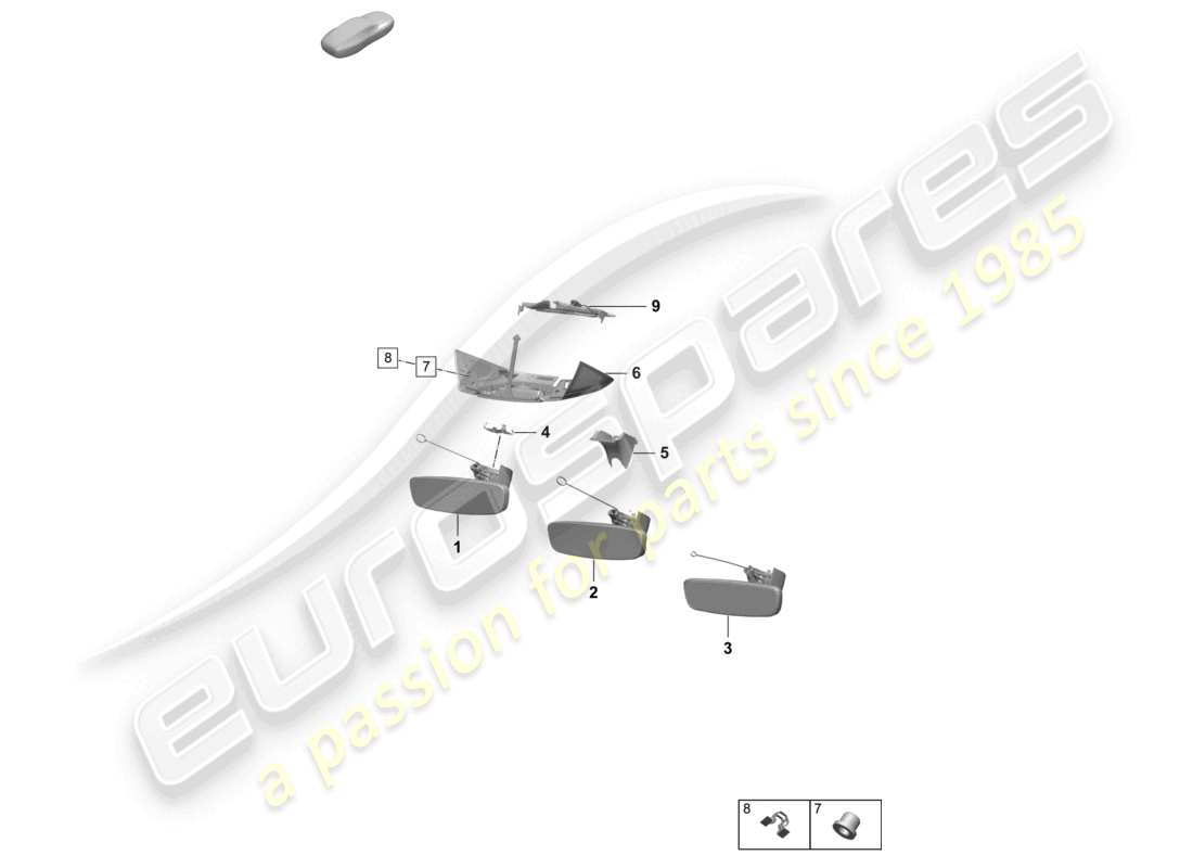 porsche 2026 (macan-e) interior mirror rain sensor accessories part diagram
