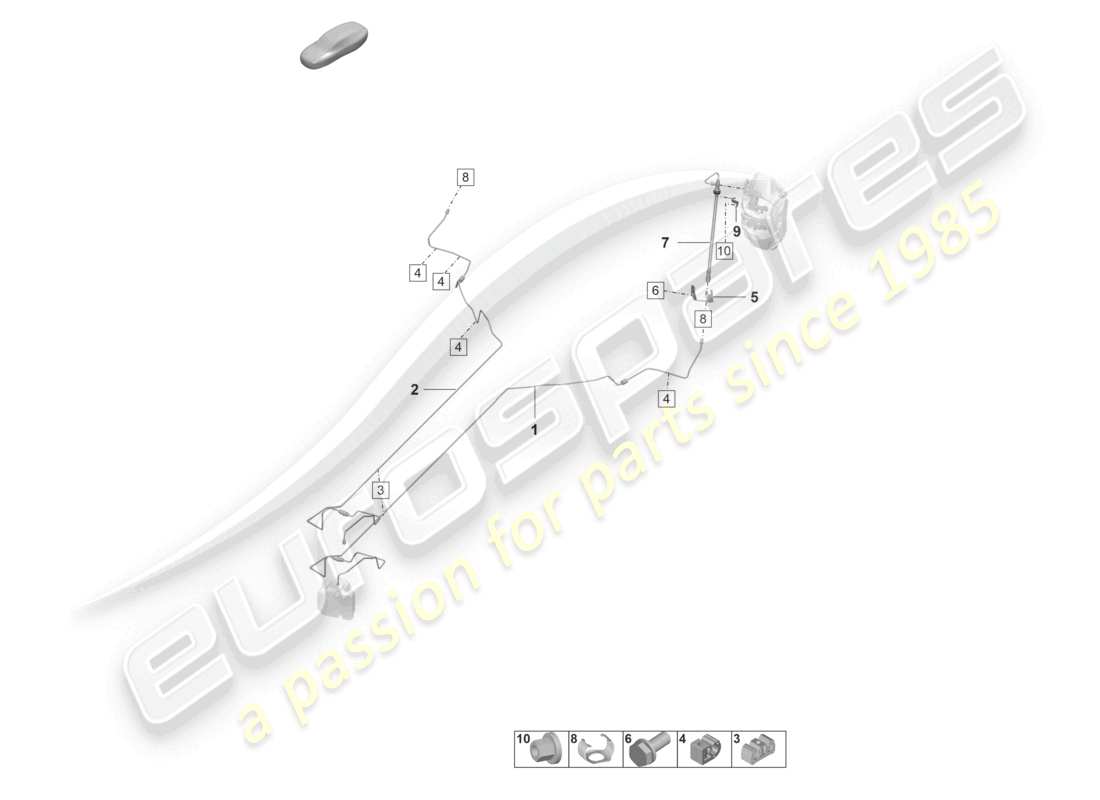 porsche 2022 (992-1 gt3/rs/st) brake line center underbody rear rear axle part diagram