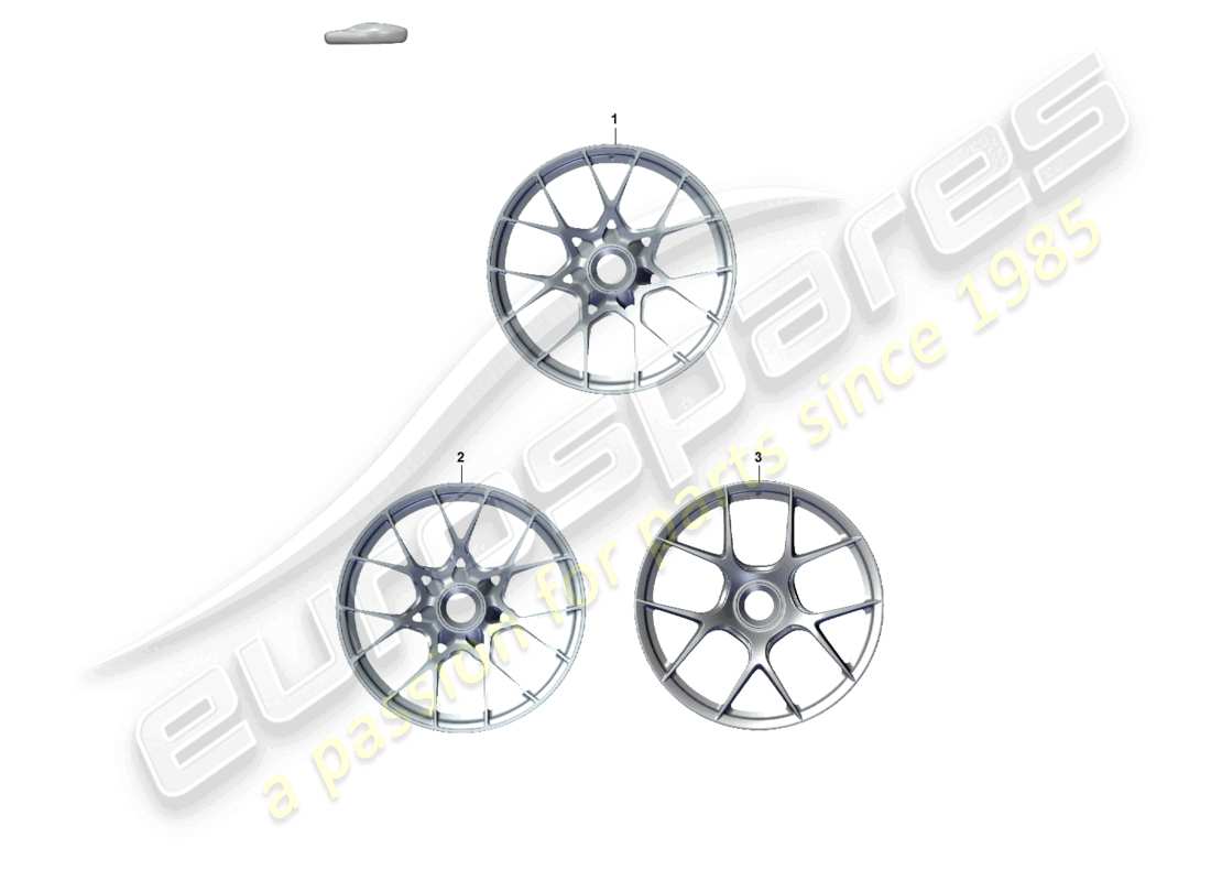 porsche 2025 (992-2 gt3/rs/st) alloy wheel central locking part diagram