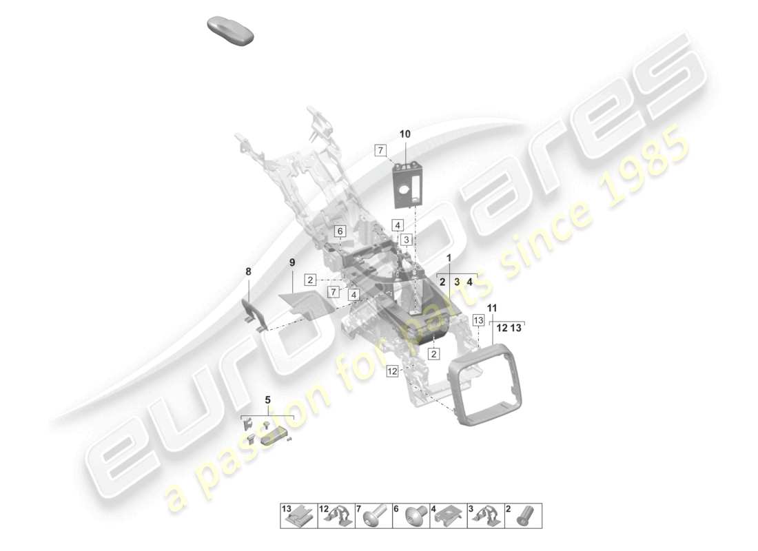 porsche 2023 (taycan 9j1-1) stowage compartment trim rear part diagram