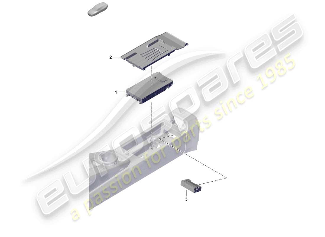 porsche 2025 (992-2 gt3) induction charger for mobile phone multimedia interface part diagram