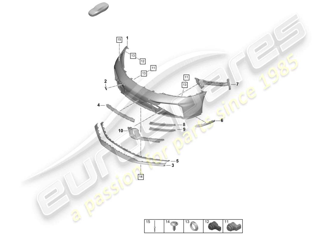 porsche 2024 (992-2) bumper front sport design package aerokit part diagram